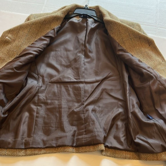 VTG-chaps-L-brown-houndstooth-wool blend, shoulder pads, 4 button blazer/jacket. - Picture 13 of 13